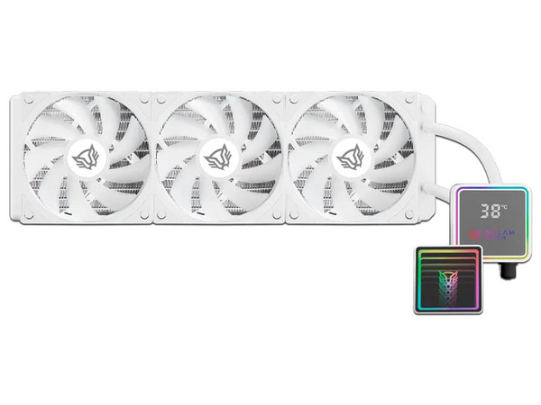 Sistema de Enfriamiento Líquido Balam Rush Cryo Prism 360 ICE, Pantalla de Temperatura, 360mm, Color Blanco.