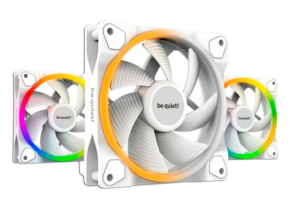 Kit de 3 ventiladores Be Quiet BL100 de 120mm, 1700 RPM, Con Iluminación ARGB, Color Blanco.