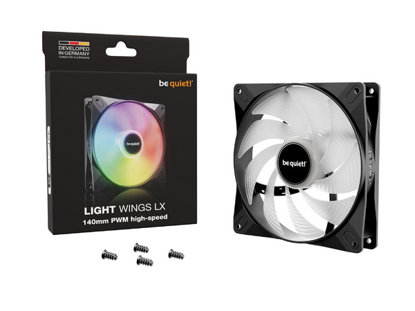 Ventilador Be Quiet! Light Wings LX, 140mm, 1800RPM, ARGB, Color Negro.
