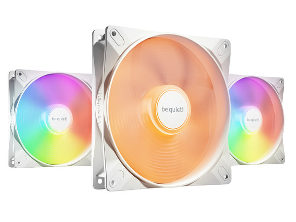 Ventiladores be quiet! Light Wings LX 140mm PWM White Triple Pack, 3 Ventiladores ARGB de Alta Velocidad, 16 LED, 9 Aspas Optimizadas, Motor de Circuito Cerrado, Ultra Silenciosos, Color Blanco.