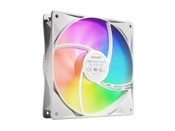 Ventiladores be quiet! Light Wings LX 140mm PWM White Triple Pack, 3 Ventiladores ARGB de Alta Velocidad, 16 LED, 9 Aspas Optimizadas, Motor de Circuito Cerrado, Ultra Silenciosos, Color Blanco.