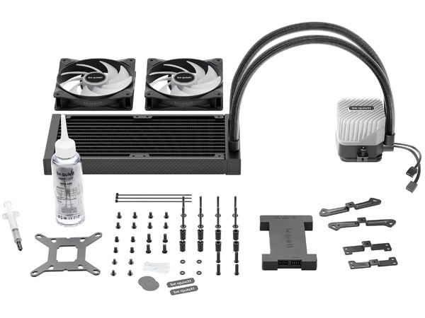 Enfriador Líquido Light Loop 240mm BW020, ARGB, 2 Ventiladores Light Wings LX PWM, Alto Rendimiento para CPU Overclockeadas, Color Negro.