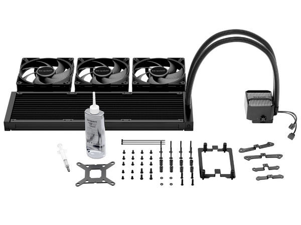 Enfriador Líquido Silent Loop 3 420mm, 3 Ventiladores Silent Wings 4 PWM 140mm, ARGB, Color Negro.