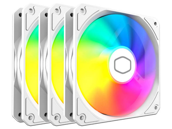 Ventilador para Gabinete, Cooler Master, MF120 Lite ARGB White Edition, Modelo MFW-B2DW-173PA-R1, 3-Pack.
