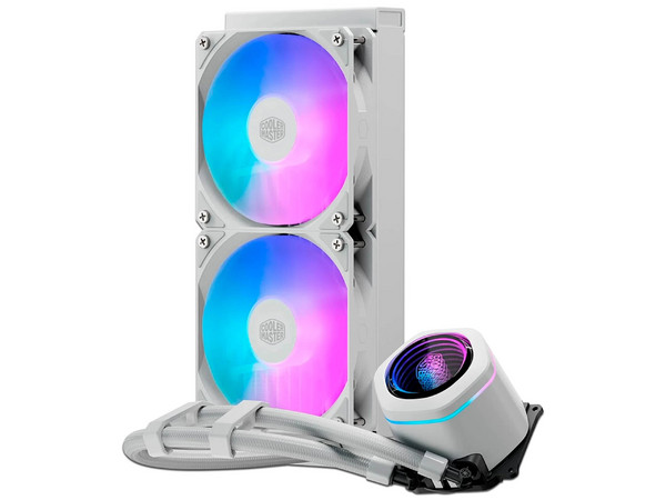 Sistema de Enfriamiento Líquido Cooler Master MasterLiquid Serie Core Nex 240, ARGB, 240mm. Color Blanco.