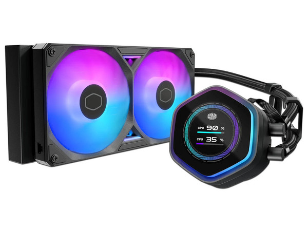 Sistema de Enfriamiento Líquido Cooler Master MasterLiquid Atmos II LCD 240, ARGB, 240mm. Color Negro.