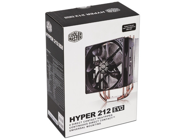 Disipador y Ventilador Cooler Master Hyper 212 EVO para Procesadores Intel LGA 2066 / 2011-3 / 2011 / 1150 / 1151 / 1155 / 1156 / 1366 y AMD AM4 / AM3+ / AM3 / AM2+ / FM2+ / FM2 / FM1.