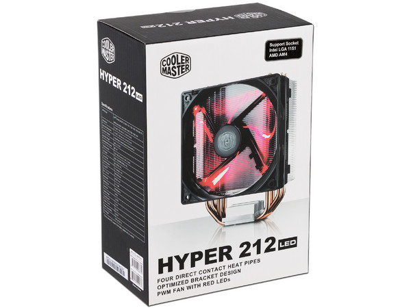 Disipador y Ventilador Cooler Master Hyper 212 LED, soporta Socket Intel 2066/2011-3/2011/1156/1155/1151/1150/775, AMD AM4, AM3+/AM3/AM2+/FM2+/FM2/FM1.