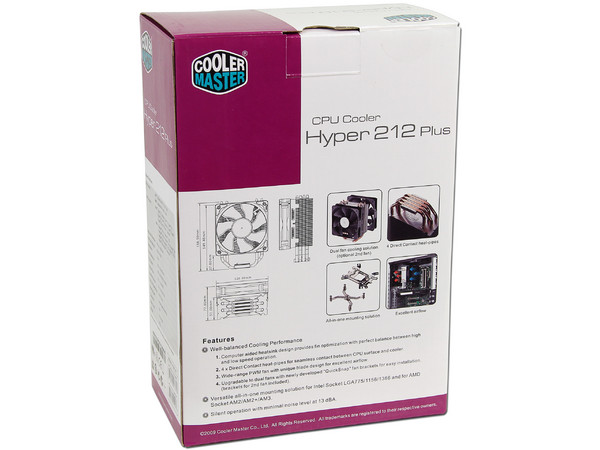 Disipador y Ventilador Cooler Master Hyper 212 Plus, soporta Socket 1366, 1156, 1155, 775, FM1, AM3+, AM3, AM2+ y AM2