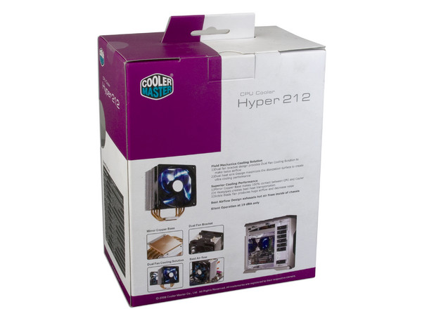 Disipador y Ventilador COOLER MASTER Hyper 212 soporta Core 2 Quad, Core 2 Extreme, Core 2 Duo, Athlon FX, Athlon X2 y Phenom