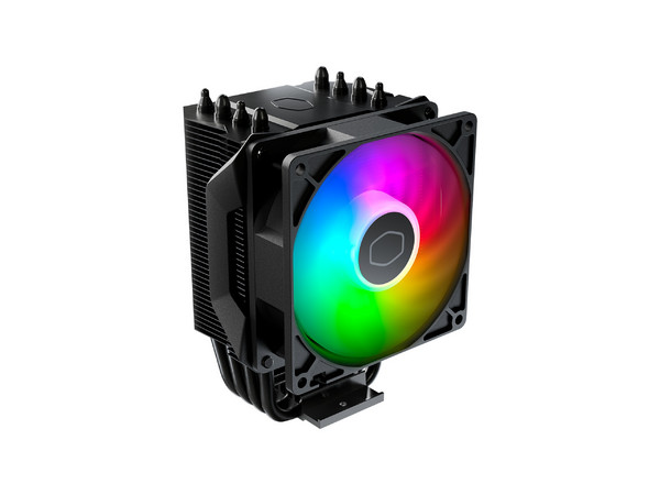 Disipador y Ventilador Cooler Master Hyper 411 Nano ARGB, de 92mm, Soporta Socket: Intel LGA1200, LGA1151, LGA1150, y AMD AM4, AM5. Color Negro.