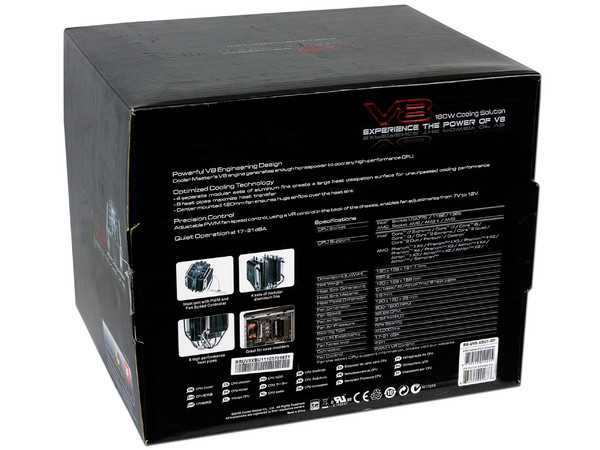 Disipador y Ventilador Cooler Master V8 soporta Socket 775, 1155, 1156, 1366, AM2 y AM3.