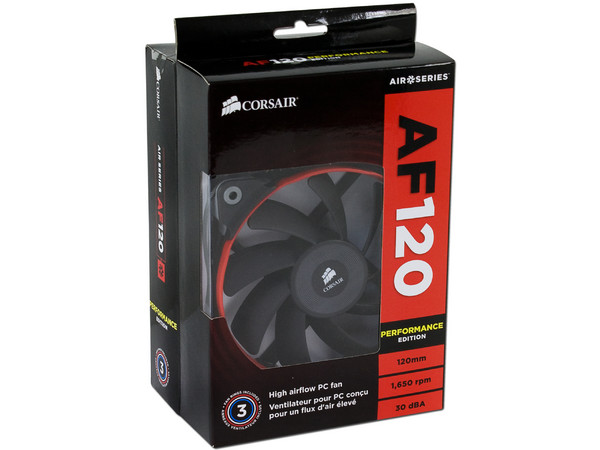 Paquete de 2 Ventiladores Corsair AF120 Performance Edition, 120 mm, 1650 RPM, 30 dBA.