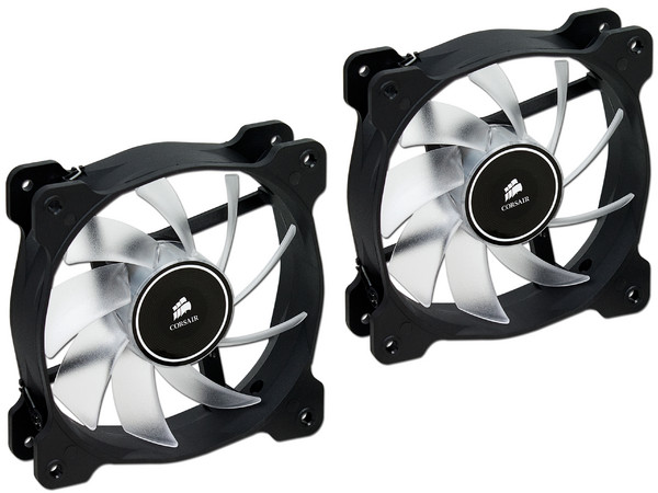 Paquete de 2 Ventiladores Corsair AF120 Quiet Edition, 120 mm, LED Blanco, 1500 RPM, 25.2 dBA.
