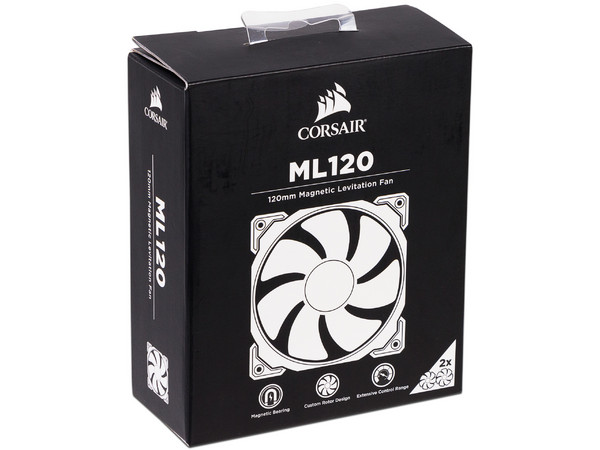 Paquete de 2 Ventiladores Corsair ML120 PRO de levitación magnética de 120 mm.