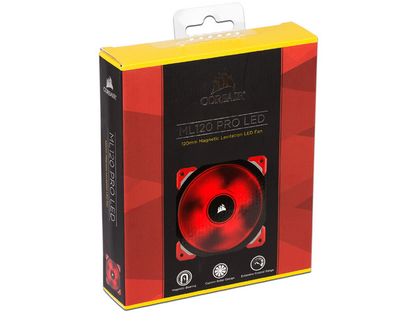 Ventilador Corsair ML120 PRO LED Rojo de levitación magnética de 120 mm.