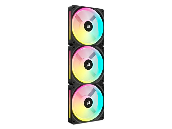 Kit de 3 Ventiladores Corsair iCUE LINK QX120 de 120mm, con iluminación LED RGB.
