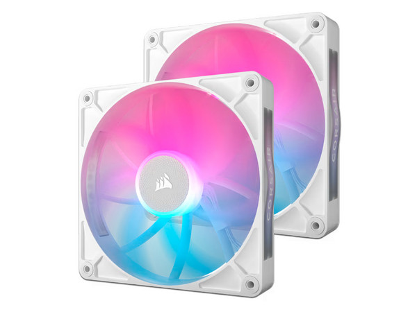 Kit de 2 Ventiladores Corsair iCue Link RX140 de 140mm, RGB. Color Blanco.