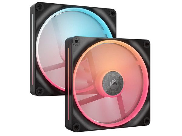 Kit 2 Ventiladores 140mm Corsair iCUE LINK LX140-5 RGB, Velocidad 350-2000 RPM, Conector 4 Pin PWM, Color Negro.