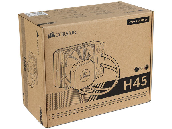 Sistema de enfriamiento líquido Corsair Hydro H45, 120mm. soporta Socket Intel LGA 1200 / 1151 / 1150 / 1155 / 1156 / 2011 / 2066, AMD FM2+ / AM4 / AM3 / AM2.