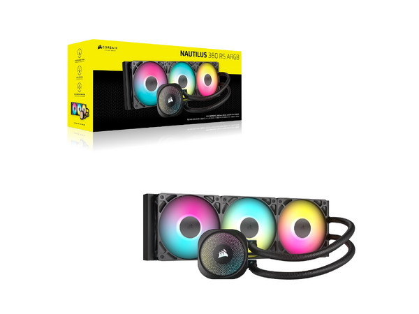 Sistema de Enfriamiento Líquido Corsair NAUTILUS 360 RS, 360mm, ARGB, Color Negro.