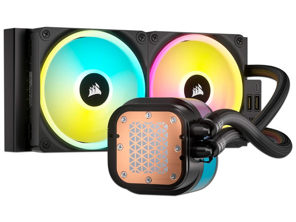 Sistema de Enfriamiento líquido Corsair iCUE LINK H100i, RGB, 240mm, Color Negro.