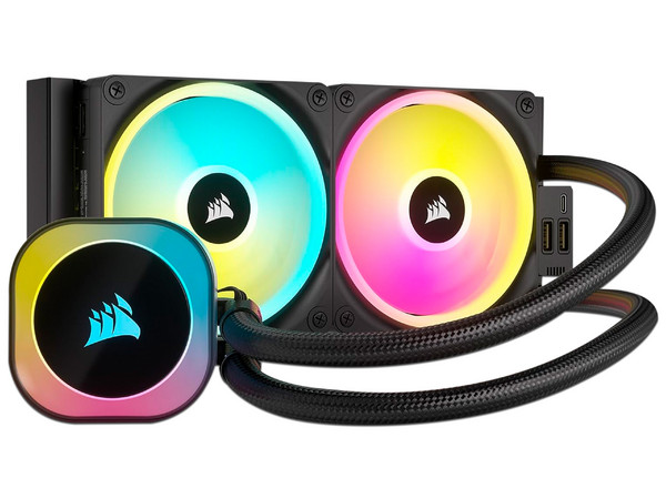 Sistema de Enfriamiento líquido Corsair iCUE LINK H100i, RGB, 240mm, Color Negro.