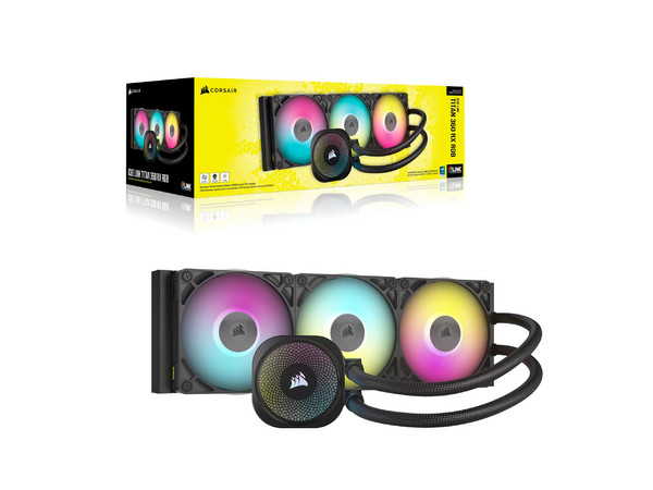 Sistema de Enfriamiento Líquido Corsair iCUE LINK TITAN 360 RX RGB, 360mm, 2100 RPM, ARGB, Color Negro.