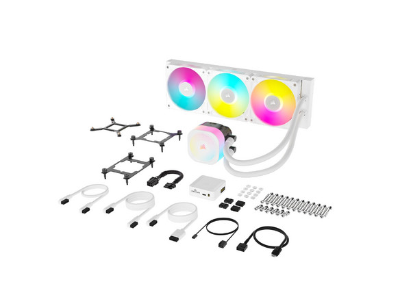 Ventilador Corsair iCue Link Titan RX RGB de 360mm, Enfriamiento Líquido. Color Blanco.