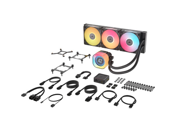 Sistema de Enfriamiento Líquido Corsair ICue Link Titan 360 RX LCD de 360mm, LGA 1700/AM4/AM5, Color Negro.