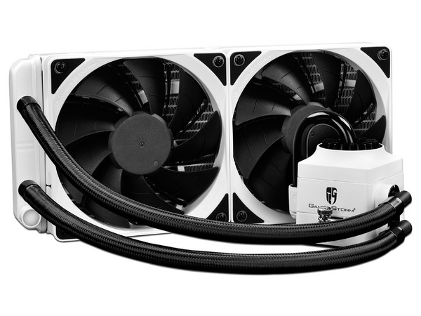 Sistema de enfriamiento líquido Deepcool Captain 240EX RGB White, con RGB y 2 ventiladores RGB de 120 mm.
