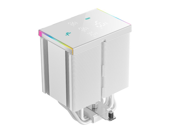 Disipador DEEPCOOL AK500 Digital, Compatible con AM5 y LGA1700, Pantalla Digital, Diseño de Alta Eficiencia, Color Blanco.