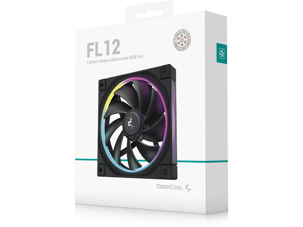 Ventilador DeepCool FL12, 120mm, RGB, Color Negro.