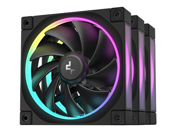 Ventilador DeepCool FL12, Pack 3x 120mm, 2150RPM, RGB, Color Negro.