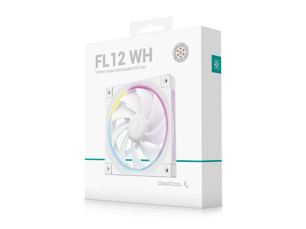 Ventilador DeepCool FL12, 120 mm, 2150 RPM, ARGB, Color Blanco.