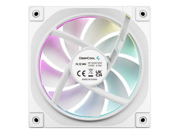 Kit de 3 Ventiladores Deepcool FL12, 2150RPM, 120mm, RGB, Color Blanco
