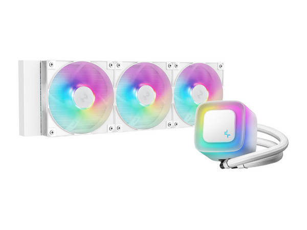 Disipador de Enfriamiento Líquido DEEPCOOL LE360 V2 ARGB, Radiador de 360mm, Compatible con LGA1700 y AM5. Color Blanco.