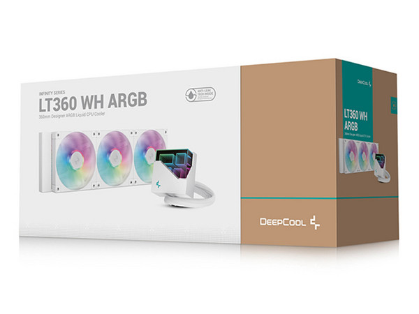 Sistema de Enfriamiento Líquido Deepcool LT360 ARGB, LGA1700/AM5, 360mm. Color Blanco.