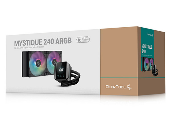 Sistema de Enfriamiento Liquido DeepCool Mystique LX550 ARGB de 240mm, Pantalla LCD. Color Negro.