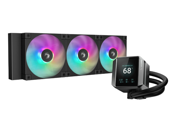 Sistema de Enfriamiento Líquido DeepCool Mystique 360 ARGB LX750, pantalla LCD TFT, 360mm, Color Negro.