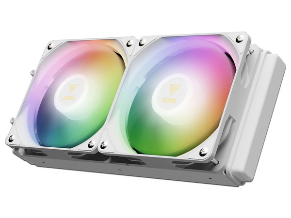 Sistema de Enfriamiento Líquido GAMDIAS Aura GL240 Digital WH, radiador de 240mm, iluminación ARGB, compatible con sockets AM5 y LGA1851, Color blanco.