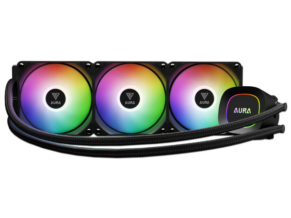 Enfriamiento Líquido GAMDIAS AURA GL360 Lite, Radiador 360mm, Compatible con AM5 y LGA1851, Iluminación ARGB, Color Negro.