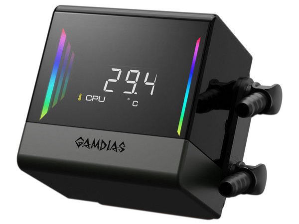 Sistema de Enfriamiento Líquido GAMDIAS CHIONE E4-240: Bomba PWM a 4600 RPM, Ventiladores ARGB PWM 120mm, Iluminación RGB Personalizable.