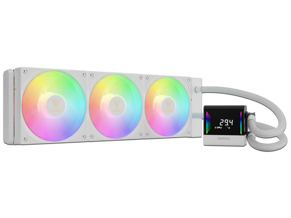 Enfriamiento Gamdias CHIONE E4-360, Blanco, ARGB, Pantalla Digital, Compatible LGA1700/AM5.