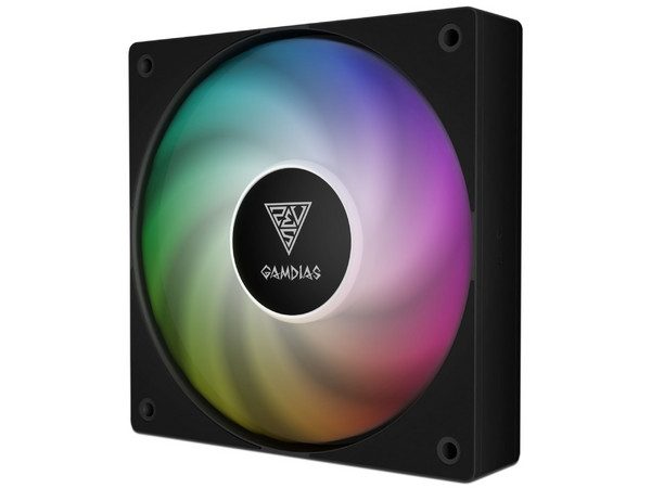 Ventilador GAMDIAS Notus M1, 120mm, ARGB, Color Negro.