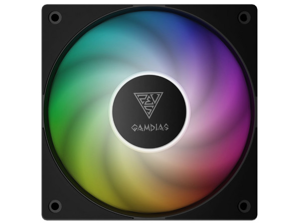Ventilador GAMDIAS Notus M1, 120mm, ARGB, Color Negro.