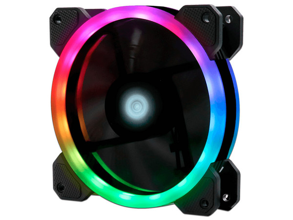 Kit de 3 Ventiladores Game Factor FKG400, iluminación RGB, 120mm, control de iluminación inalámbrico.