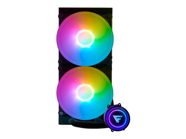 Sistema de enfriamiento líquido Game Factor LQG601, RGB, 240mm, color negro.