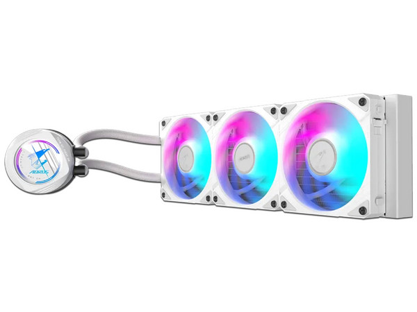 Disipador de Enfriamiento Líquido Gigabyte GP-AORUS WATERFORCE II 360I, 360mm, compatible con Intel 115X, 1200, 1700, 1851 y AMD AM5, AM4, sistema RGB, color blanco.
