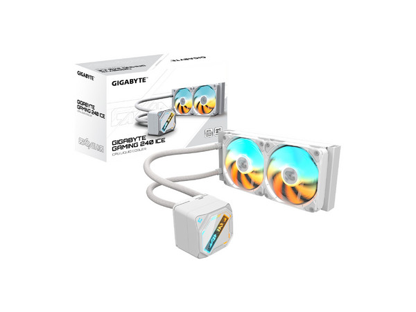Sistema de Enfriamiento Líquido Gigabyte Gaming 240 ICE, ARGB, 2 x 120mm, Color Blanco.